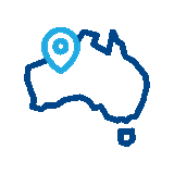 Map of Australia with location pin icon
