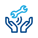 Hands holding a wrench icon